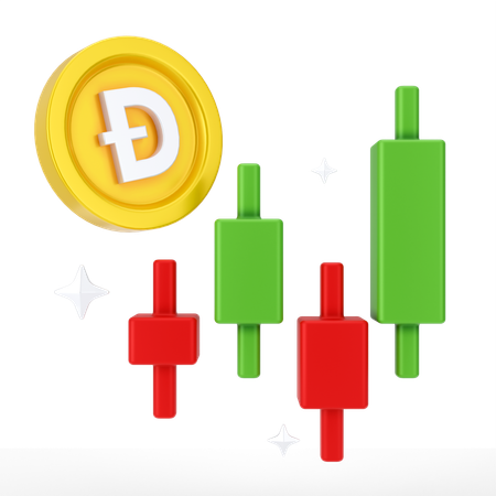 Crecimiento de dogecoin  3D Icon