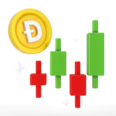 Crecimiento de dogecoin  3D Icon