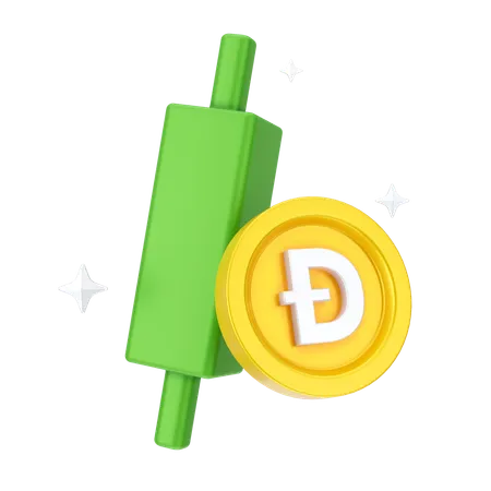 Crecimiento de dogecoin  3D Icon