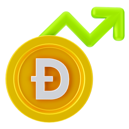 Crecimiento de dogecoin  3D Icon