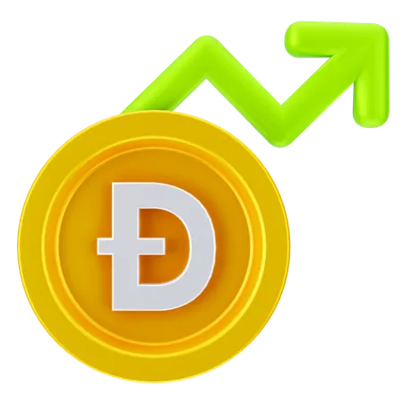 Crecimiento de dogecoin  3D Icon