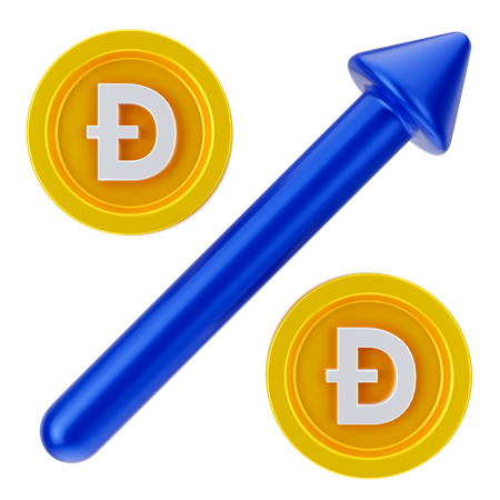 Crecimiento de dogecoin  3D Icon