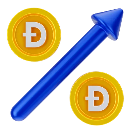 Crecimiento de dogecoin  3D Icon