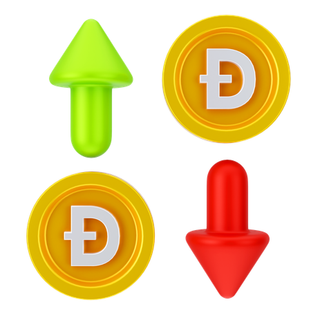 Crecimiento de dogecoin  3D Icon