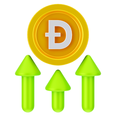 Crecimiento de dogecoin  3D Icon