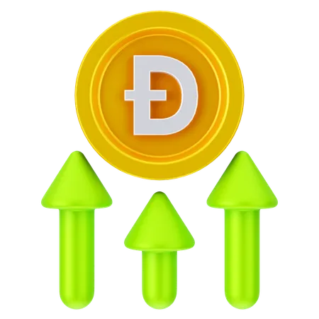 Crecimiento de dogecoin  3D Icon