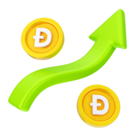 Crecimiento de dogecoin  3D Icon