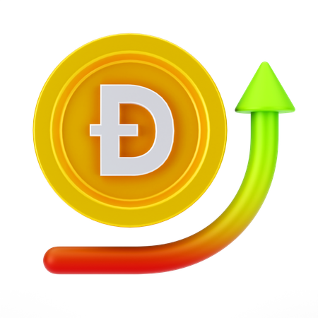 Crecimiento de dogecoin  3D Icon