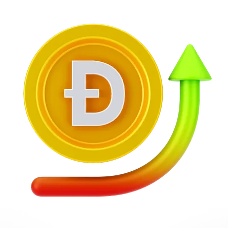 Crecimiento de dogecoin  3D Icon