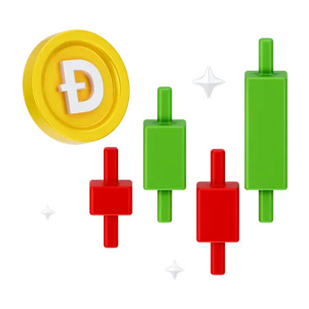 Crecimiento de dogecoin  3D Icon