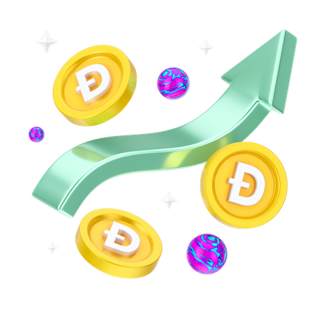 Crecimiento de dogecoin  3D Icon