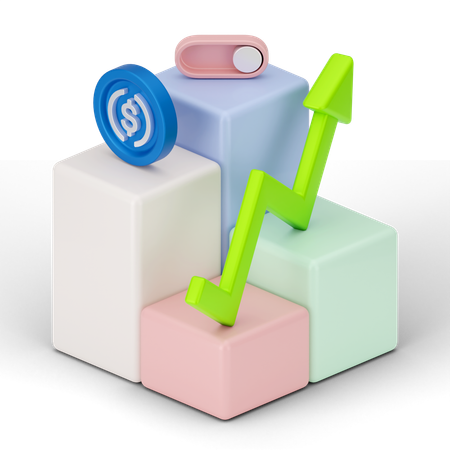 Crecimiento de dólares  3D Icon