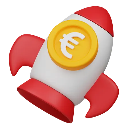 Crecimiento de la moneda euro  3D Icon