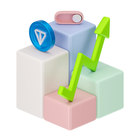 Crecimiento de la moneda de tonelada  3D Icon