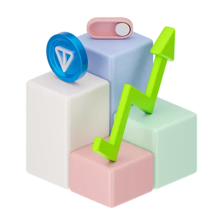 Crecimiento de la moneda de tonelada  3D Icon