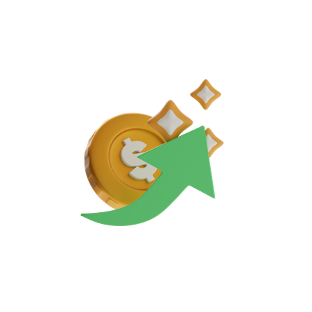 Crecimiento de ganancias  3D Icon