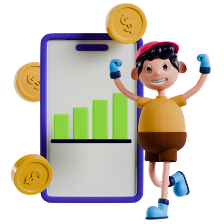 Crecimiento de las ganancias de inversión  3D Icon