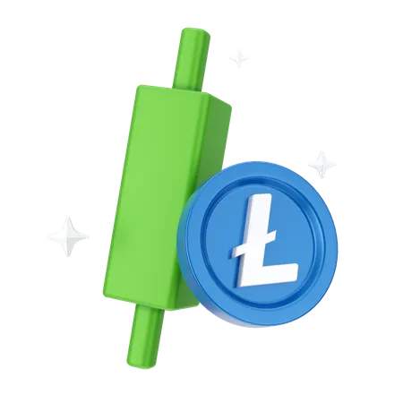 Crecimiento de linecoin  3D Icon