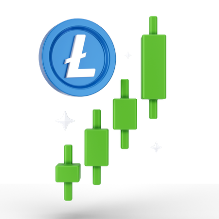 Crecimiento de linecoin  3D Icon