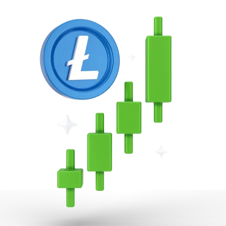 Crecimiento de linecoin  3D Icon