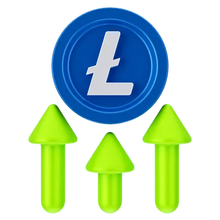 Crecimiento de linecoin  3D Icon