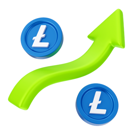 Crecimiento de linecoin  3D Icon