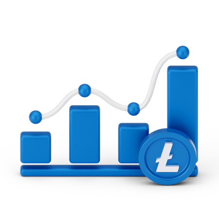 Crecimiento de linecoin  3D Icon