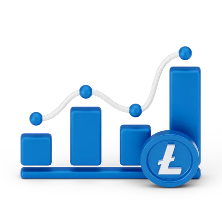 Crecimiento de linecoin  3D Icon