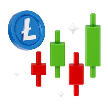 Crecimiento de linecoin  3D Icon