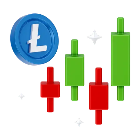 Crecimiento de linecoin  3D Icon