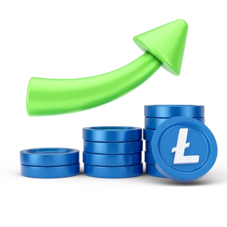 Crecimiento de linecoin  3D Icon