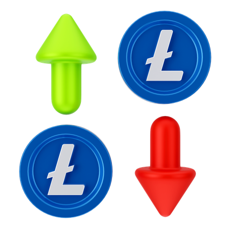 Crecimiento de litecoin  3D Icon