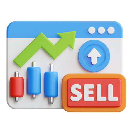 Crecimiento de ventas en línea  3D Icon