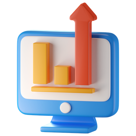 Crecimiento de las ventas en línea  3D Icon