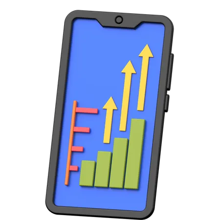 Crecimiento de las ventas en línea  3D Icon