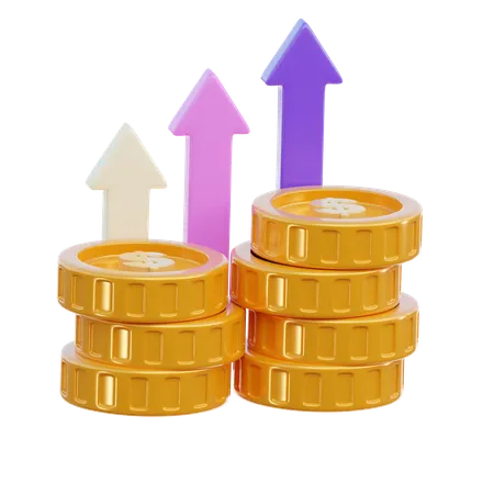 Crecimiento del dinero  3D Icon