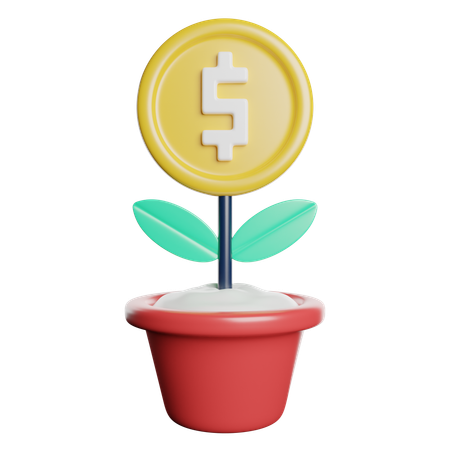 Crecimiento del dinero  3D Icon