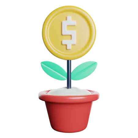 Crecimiento del dinero  3D Icon