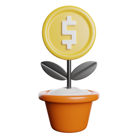 Crecimiento del dinero  3D Icon