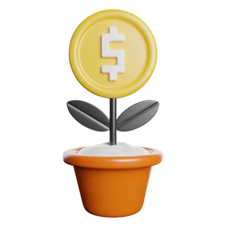 Crecimiento del dinero  3D Icon