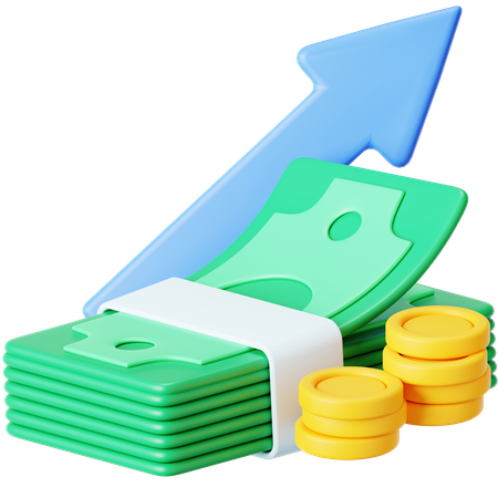 Crecimiento del dinero  3D Icon