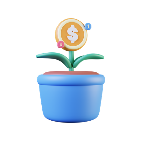Crecimiento del dinero  3D Illustration