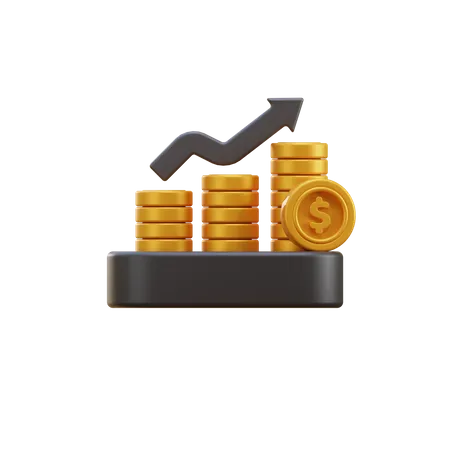 Crecimiento del dinero  3D Illustration