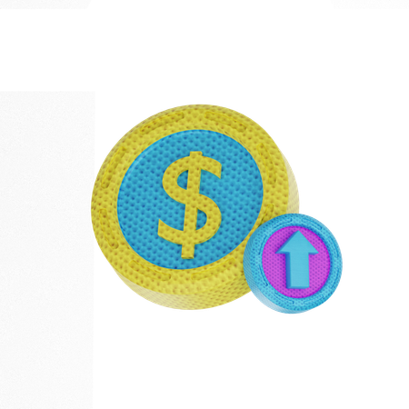 Crecimiento del dólar  3D Icon