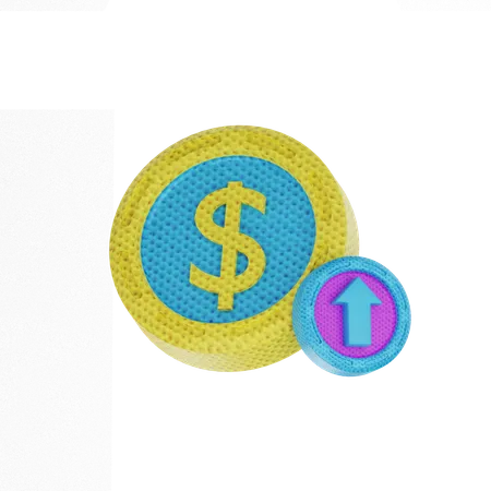 Crecimiento del dólar  3D Icon