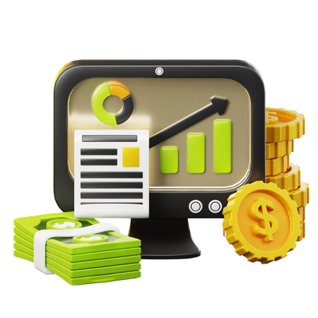 Crecimiento del dólar  3D Icon