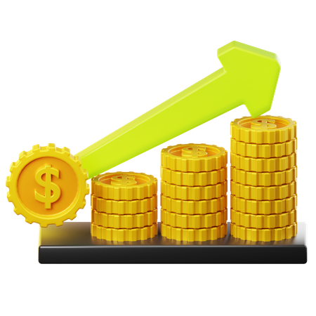 Crecimiento del dólar  3D Icon