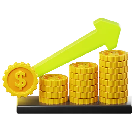 Crecimiento del dólar  3D Icon