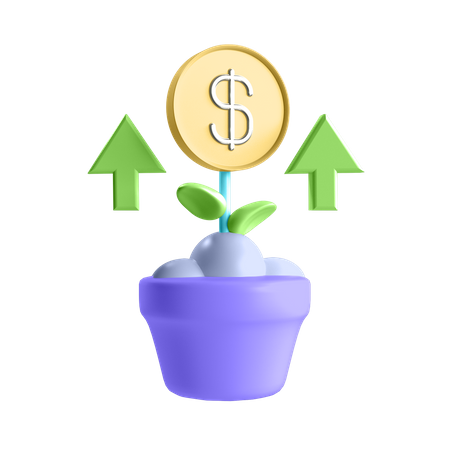 Crecimiento del dólar  3D Illustration