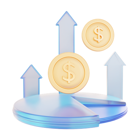 Crecimiento del dólar  3D Icon